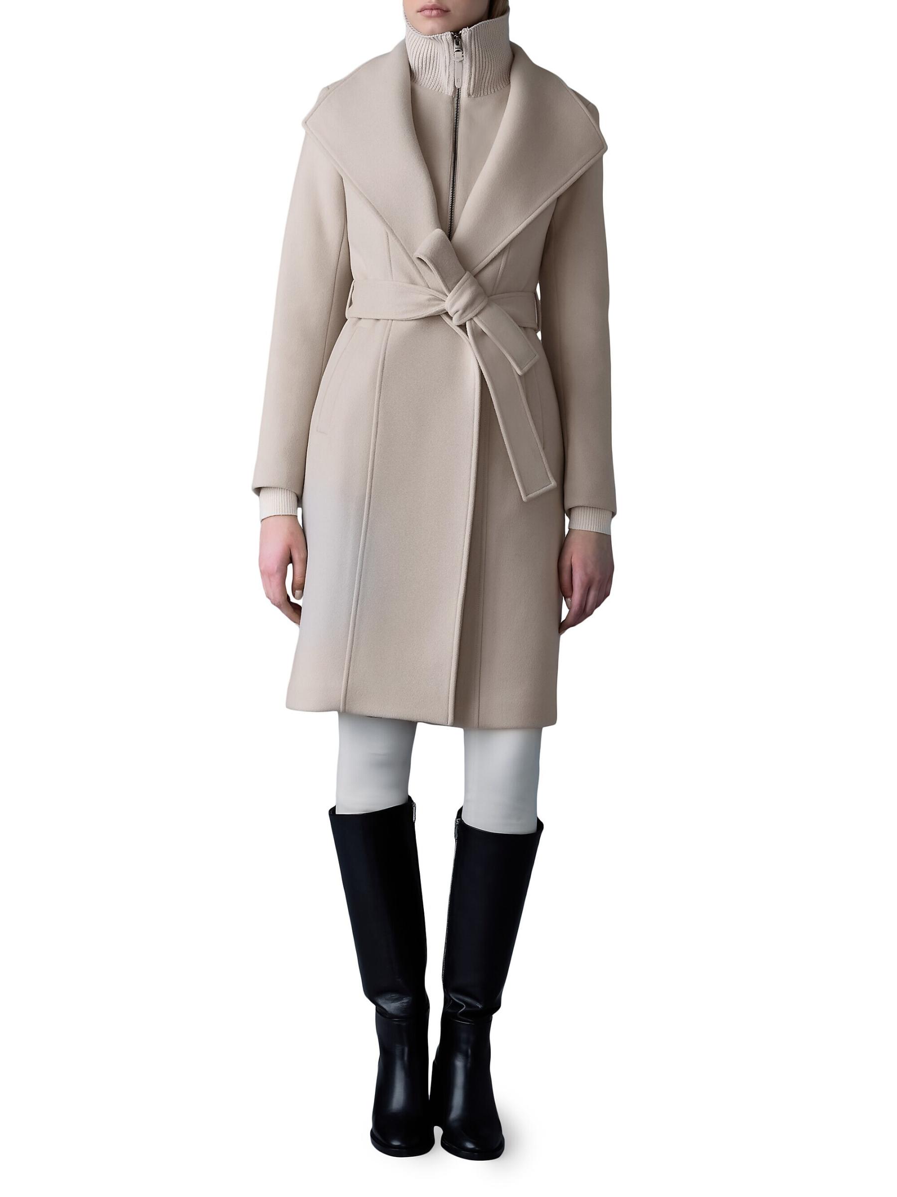 MACKAGE NORITA サッシュ付き2-in-1ダブルフェイスウールコート Norita, 2-in-1 double face wool coat with sash for ladies