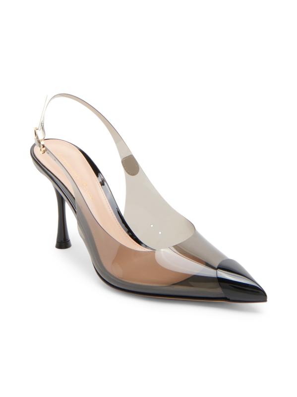 Shop Gianvito Rossi - 85MM Cap-Toe Slingback Pumps | Saks