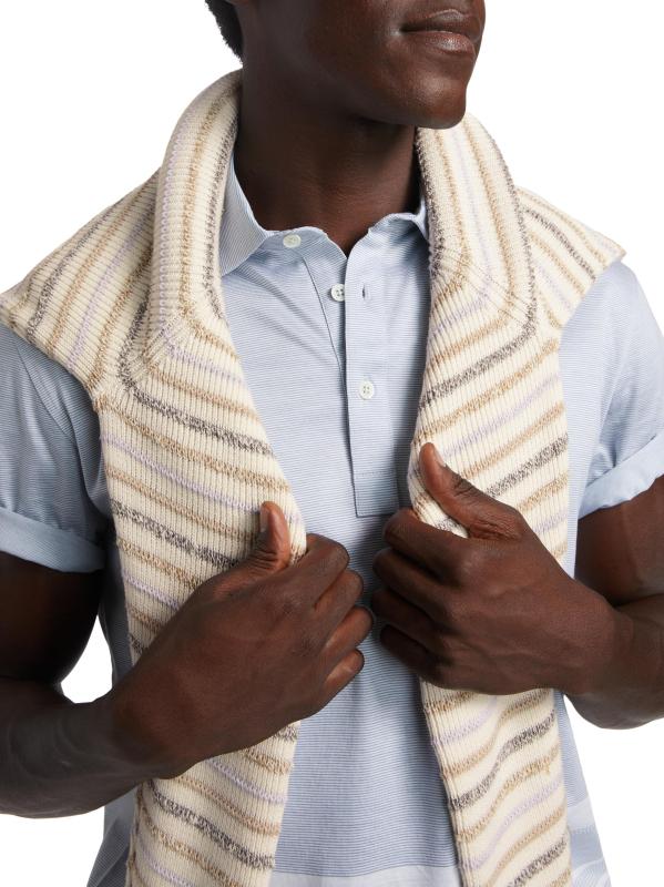 #5: قميص بولو متعدد الخطوط من كوليكشن - أزرق فاتح