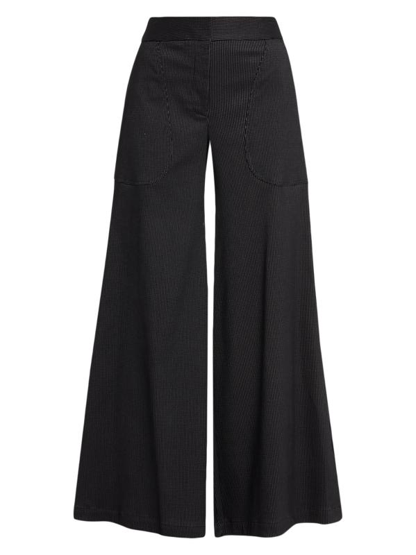 بنطال أوسلو بمربعات واسعة الساق