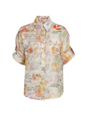 VIP【関税送料無料】希少 ZIMMERMANN CRUSH PRINTED LINEN SHIRT ZIMMERMANN Crush Shirt | Yellow | FARFETCH