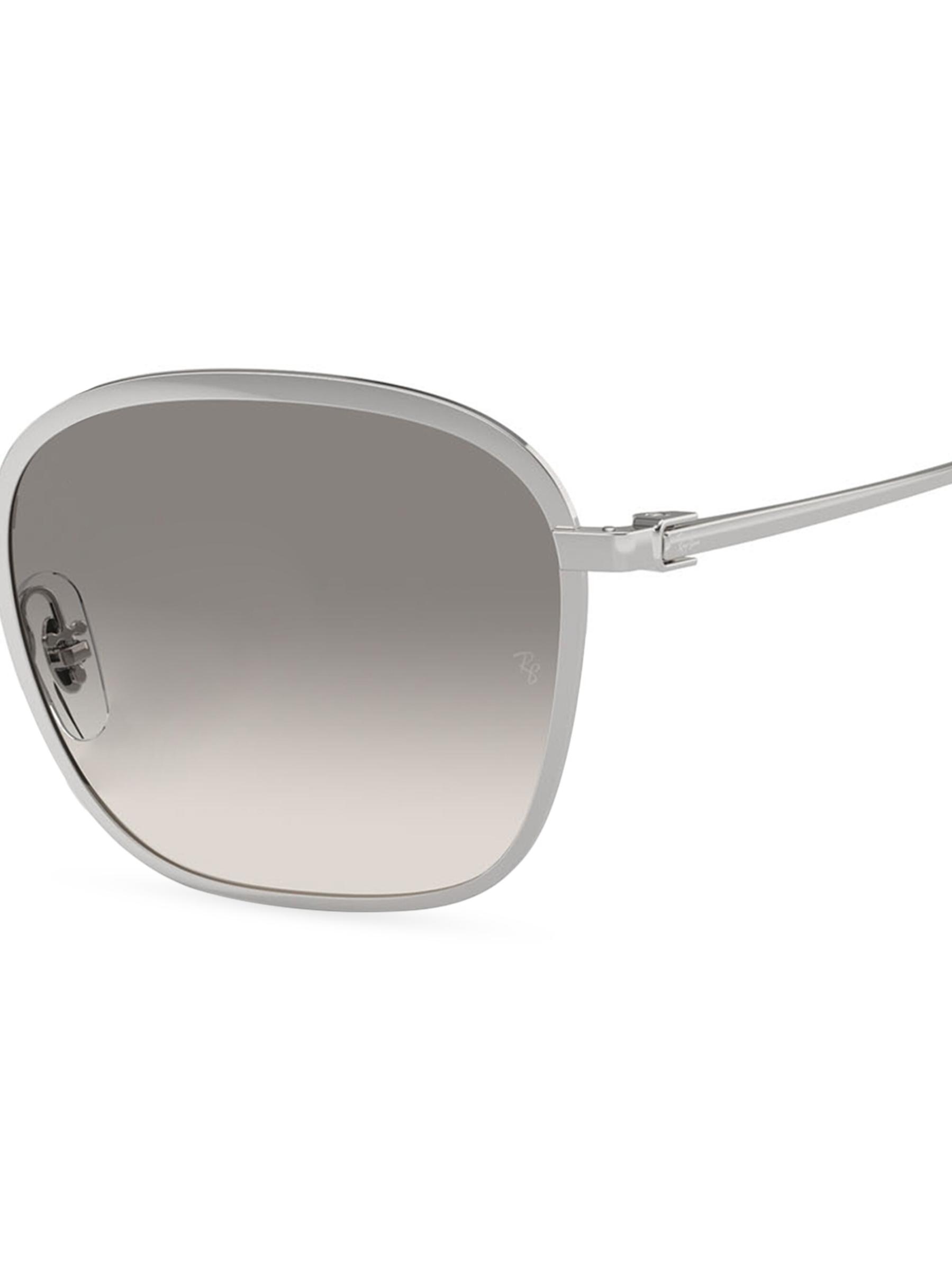 Squared Sunglasses with Silver-Colored Metal Frame - Luxury