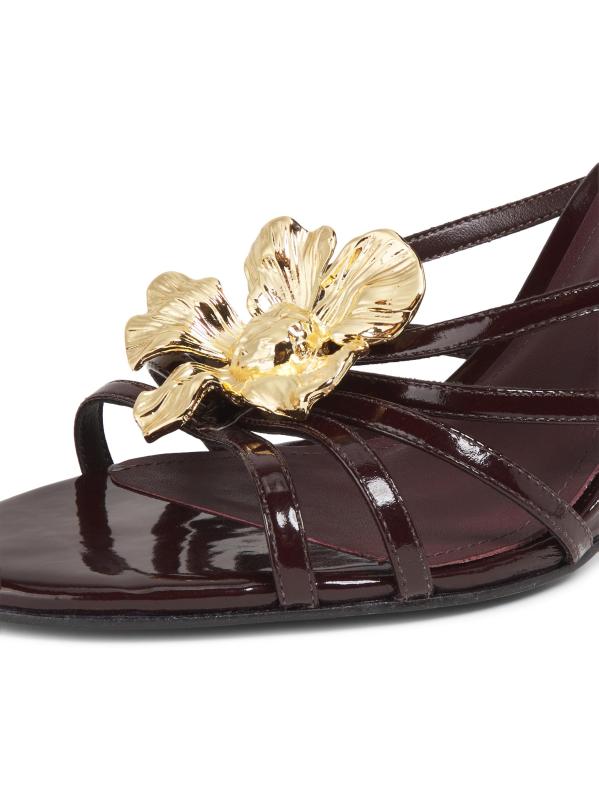 #5: بغال جلدية حاصلة على براءة اختراع من الزهور مقاس 90 مم - خشب القيقب