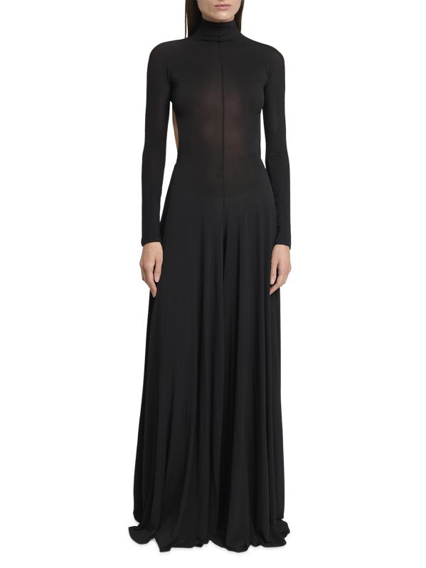 #5: جمبسوت بياقة عالية محبوكة شفافة - نوار باليا