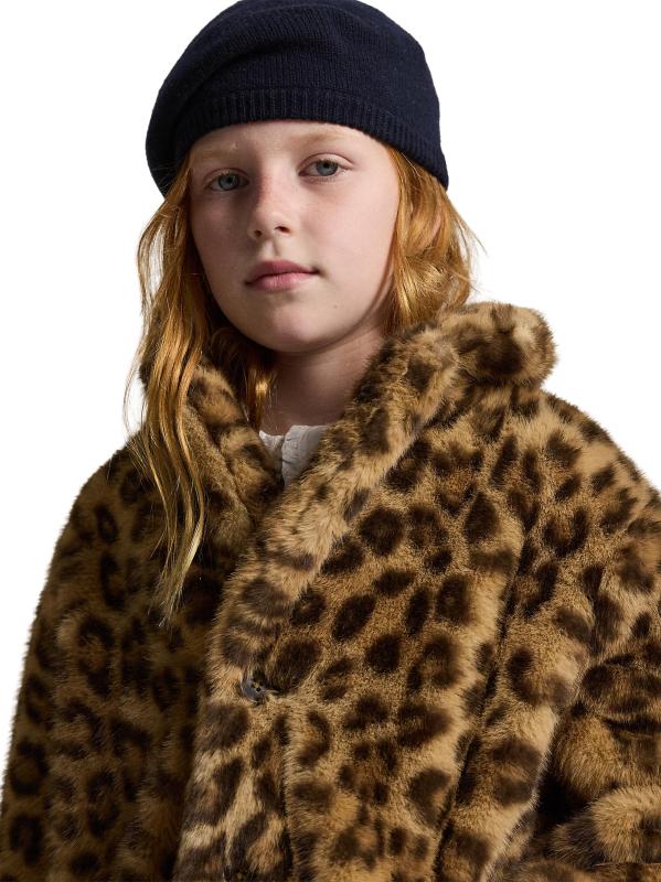 #5: معطف من الفرو الصناعي بنقشة جلد الفهد للفتيات الصغيرات والفتيات - طباعة جلد الفهد