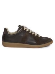 Shop Maison Margiela - Replica Leather Low-Top Sneakers