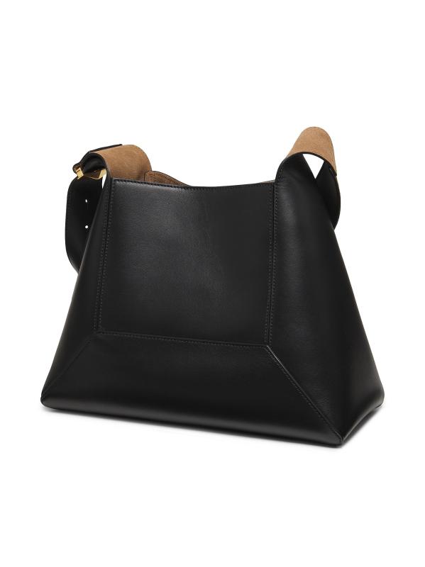 #3: حقيبة هوبو متوسطة الحجم من الجلد الماسي - أسود + ذهبي