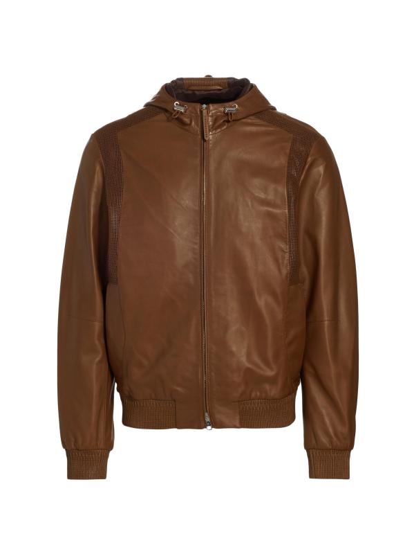 Leather Hoodie Jacket