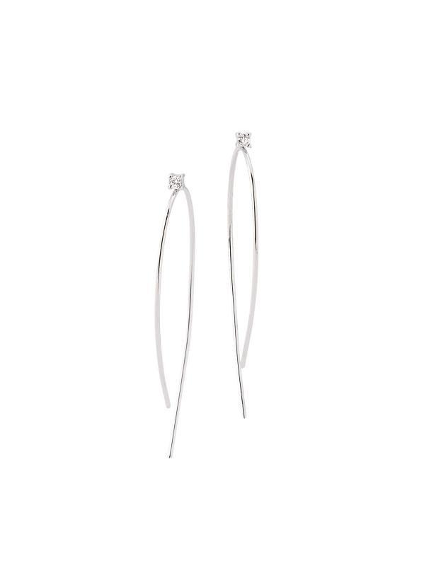 Mini 14K Yellow Gold 
0.03 TCW Diamond Wire Hoops