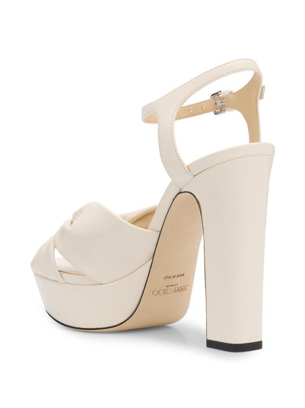 #4: صندل Heloise مصنوع من الجلد مقاس 120 ملم - أبيض