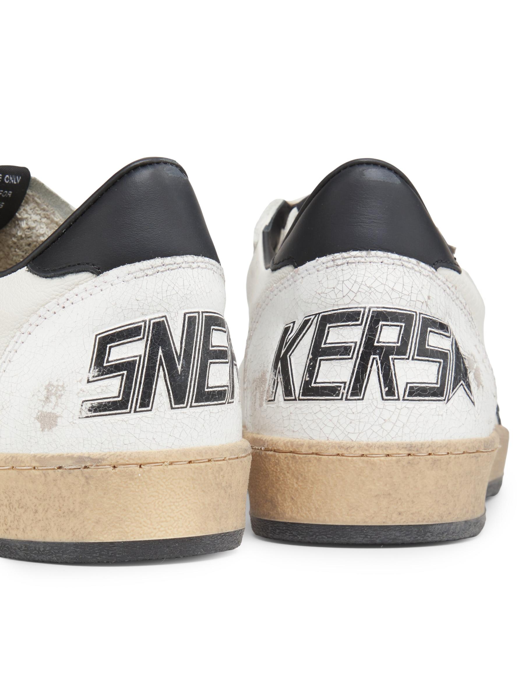 【GOLDEN GOOSE】WHITE AND GOLD LEATHER BALL STAR LOW TOP Golden Goose - Ball Star low-top sneakers White - The Corner