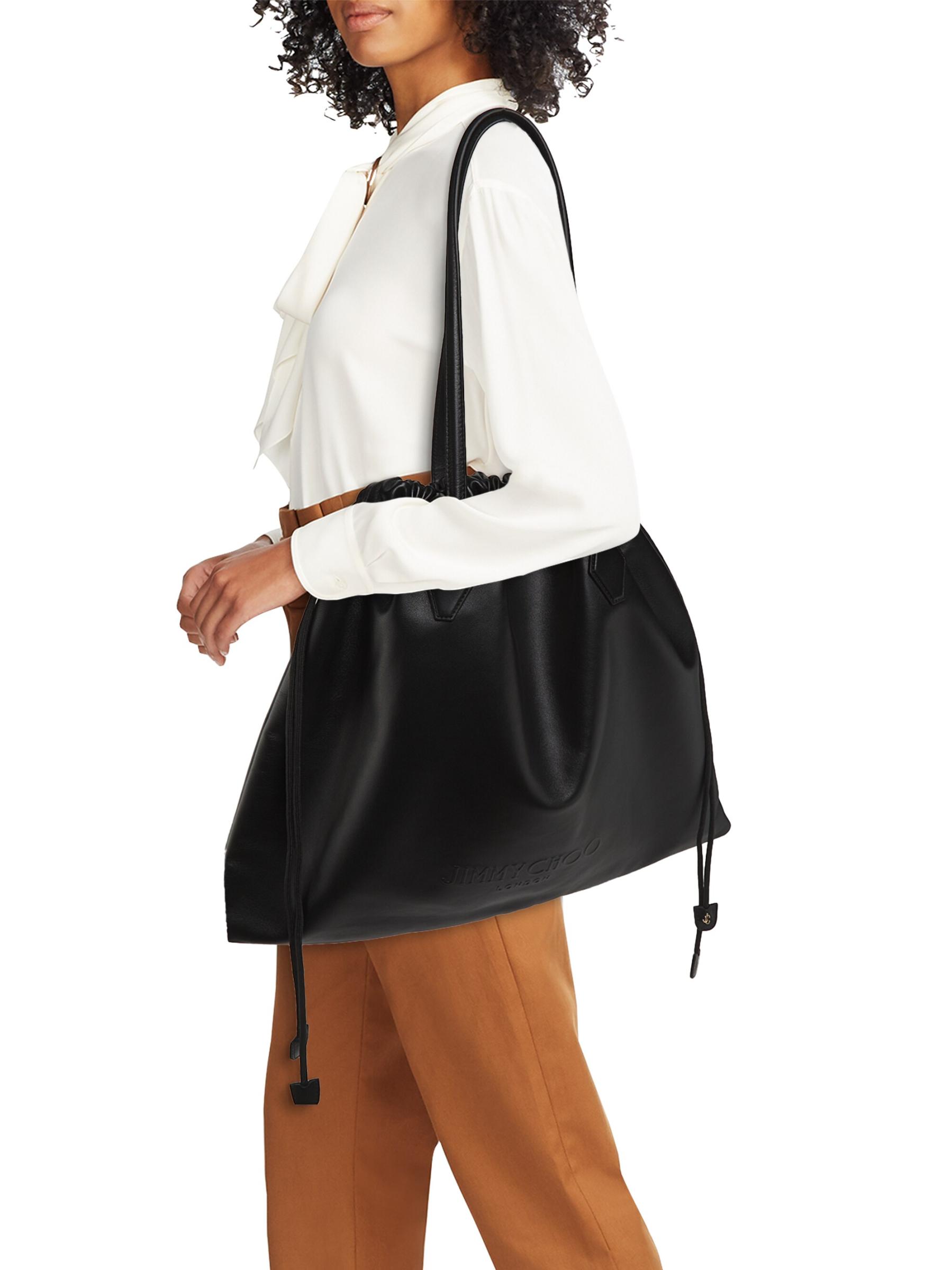 Shop Jimmy Choo - Drawstring Large Leather Tote | Saks Fifth