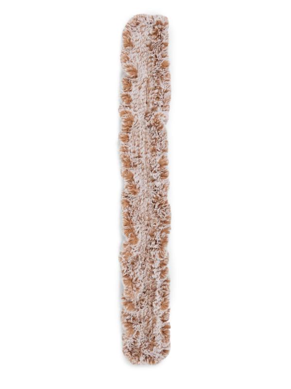 وشاح محبوك بكشكشة من فرو الأرنب الصناعي