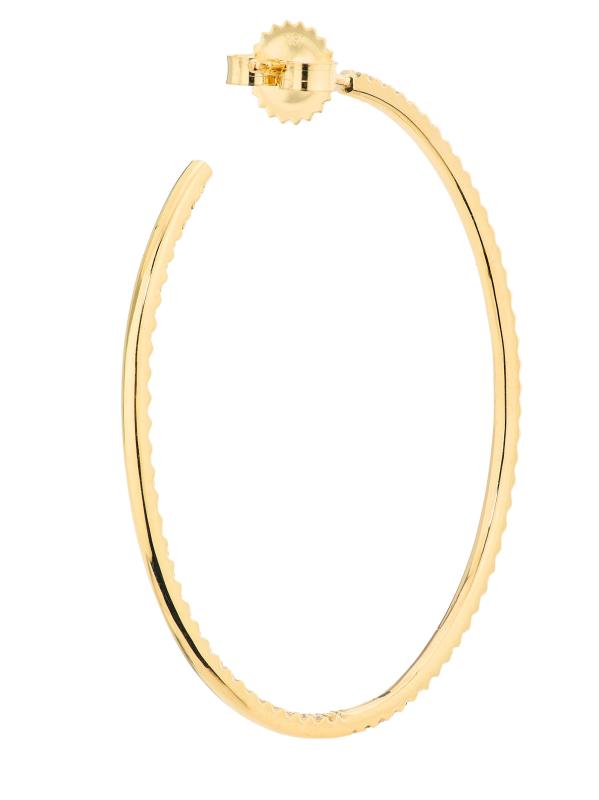 #3: أقراط دائرية من الداخل والخارج من الماس عيار 1.4 من TCW والذهب الأبيض عيار 18 قيراط/1.75 بوصة - أصفر + ذهبي