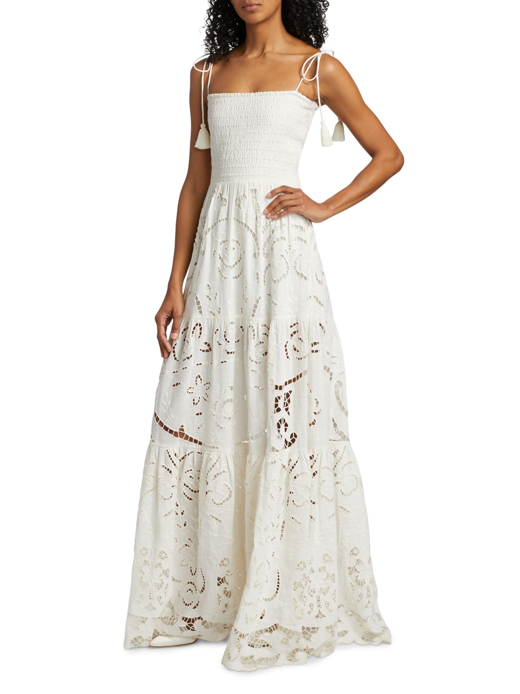 Alice+Olivia ★【マキシドレス】MARNA TIERED MAXI DRESS Marna Tiered Maxi Dress In Off White | Alice + Olivia