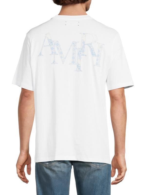 ♦AMIRI♦千鳥格子ロゴ・コットンTシャツ Amiri - 千鳥格子ロゴ・コットンTシャツ をオンライン購入