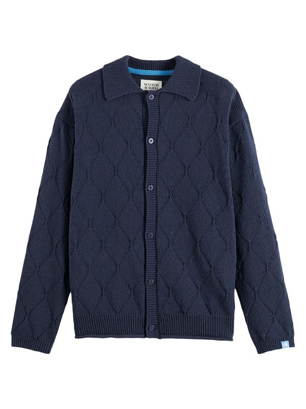 كارديجان محبوك مخرم بأزرار أمامية