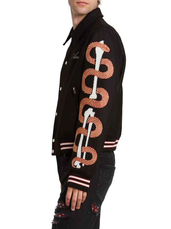 【AMIRI】ボーンズ ウール バーシティ ジャケット Amiri - ボーンズ・ウール・ブレンド・バーシティ・ジャケット