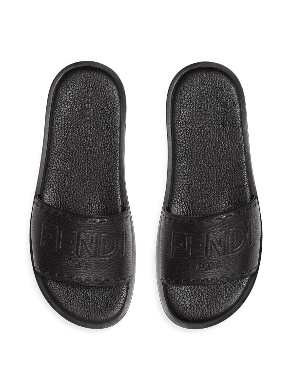 #4: صندل منزلق من الجلد منقوش بشعار الماركة - نيرو