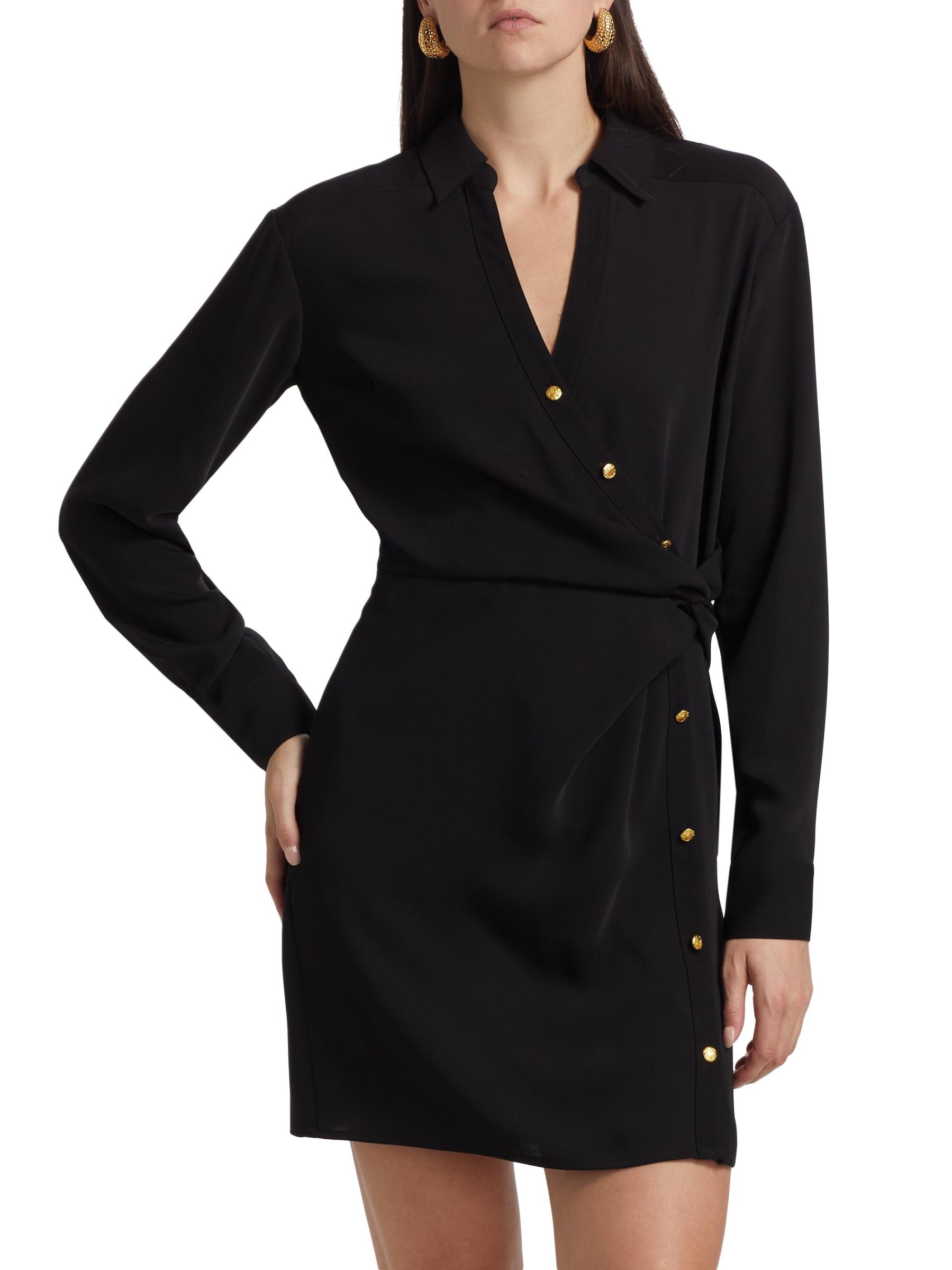 Shop Veronica Beard - Wright Twist Mini-Shirtdress | Saks
