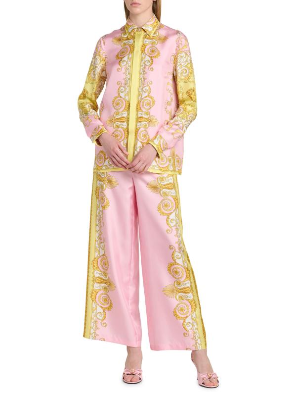 #6: بنطال باروكو فولارد من الحرير - كوارتز وردي أصفر شاحب