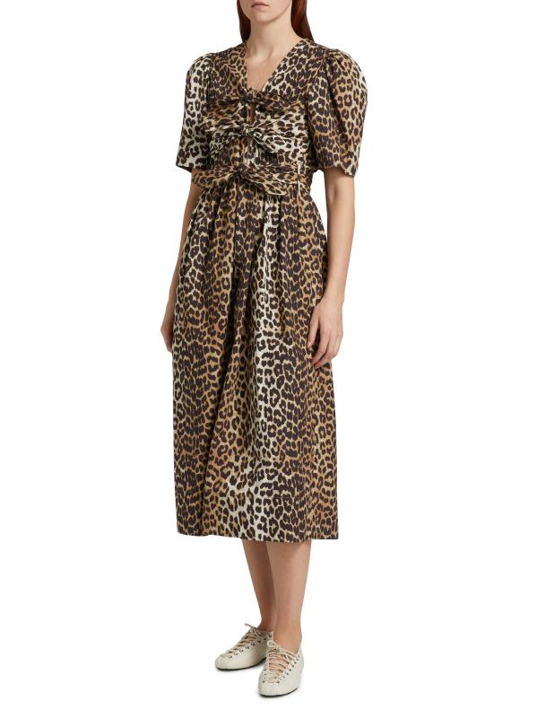【送料関税込】GANNI Printed Cotton Midi Wrap Dress（Peapod） Printed Midi Wrap Dress by GANNI | Rent the Runway