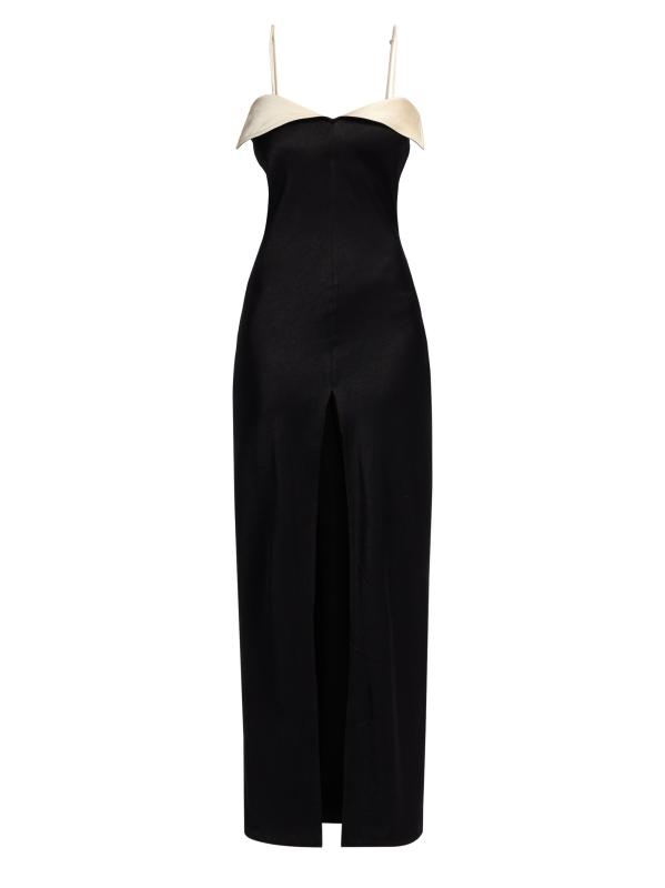 Nelma Folded Satin Maxi Dress