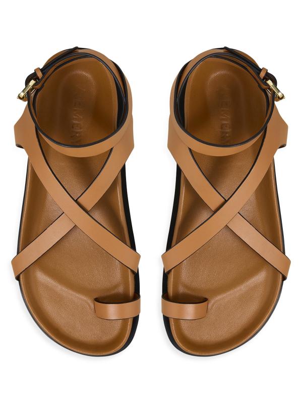 #3: صندل Jalen من الجلد النحيف - أسمر عميق