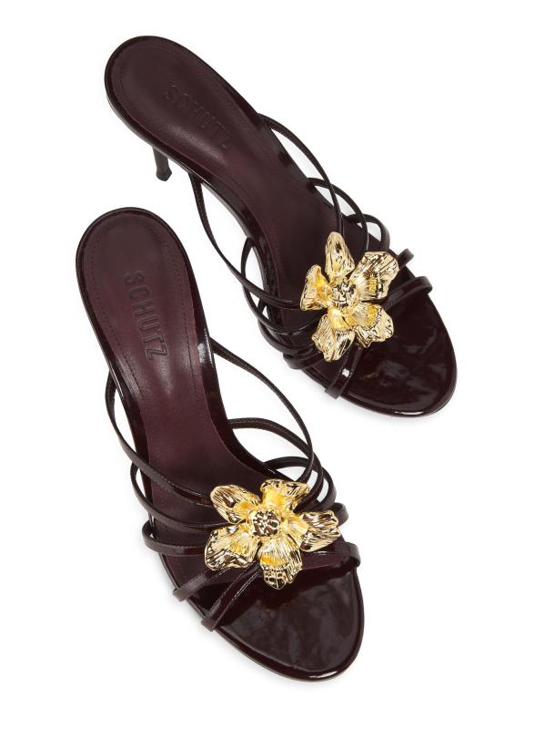 #4: بغال جلدية حاصلة على براءة اختراع من الزهور مقاس 90 مم - خشب القيقب