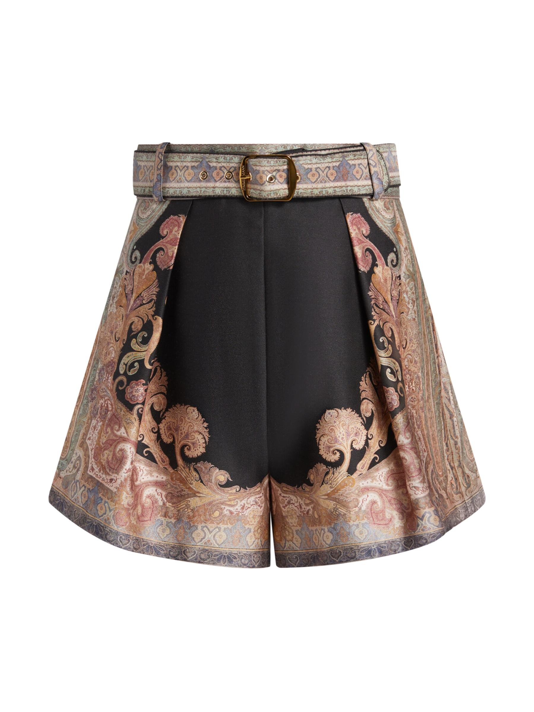 Shop Zimmermann - Paisley Silk & Cotton Belted Shorts | Saks
