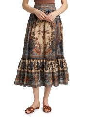 Shop Zimmermann - Ascension Tiered Midi-Skirt | Saks Fifth