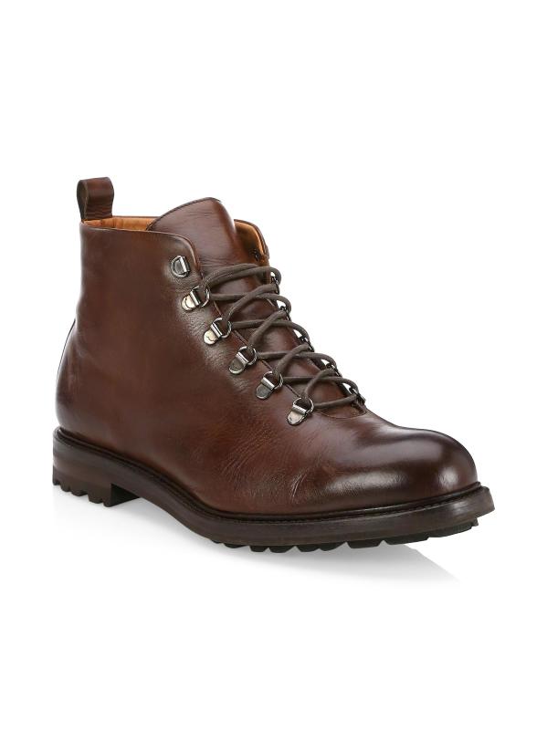 #2: المجموعة: أحذية براندون الجلدية المصقولة للكاحل - شيكولاتة