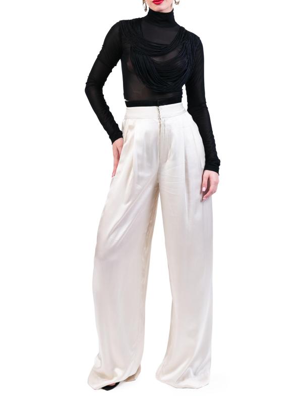 #5: بلوزة شبكية على شكل قلادة بياقة عالية - أسود