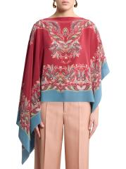 ETRO - アシンメトリー ペイズリー シルク ポンチョ を