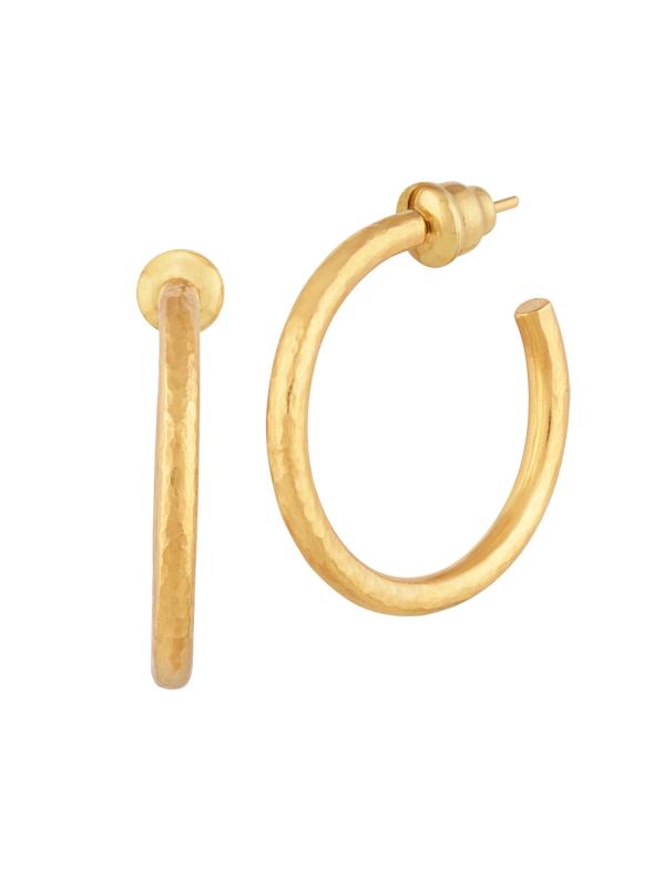 أقراط Hoopla من الذهب الأصفر عيار 22 قيراطًا والذهب الأصفر عيار 18 قيراط/27 مم