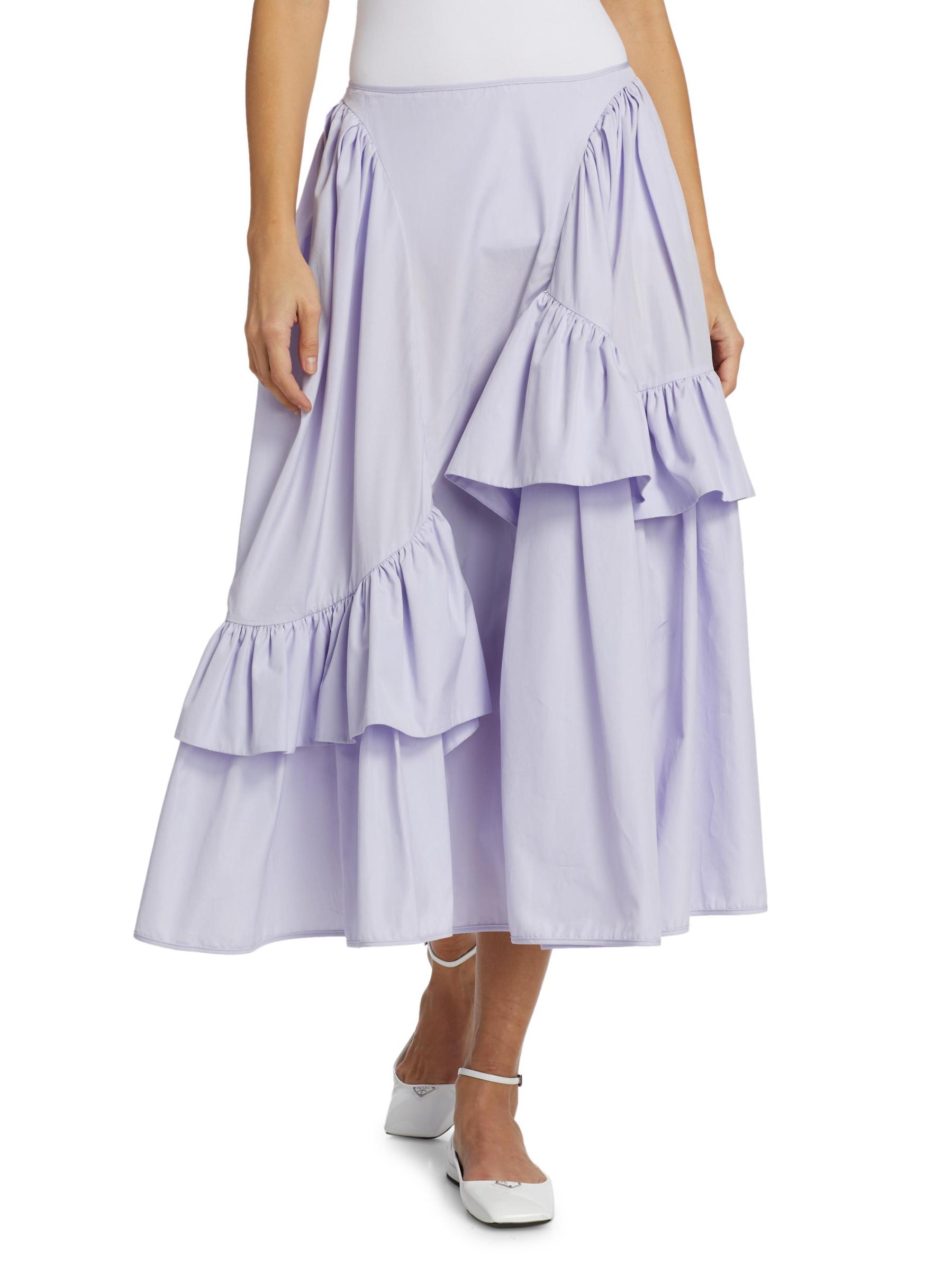 Shop Cecilie Bahnsen - Damara Ruffle Midi-Skirt | Saks Fifth