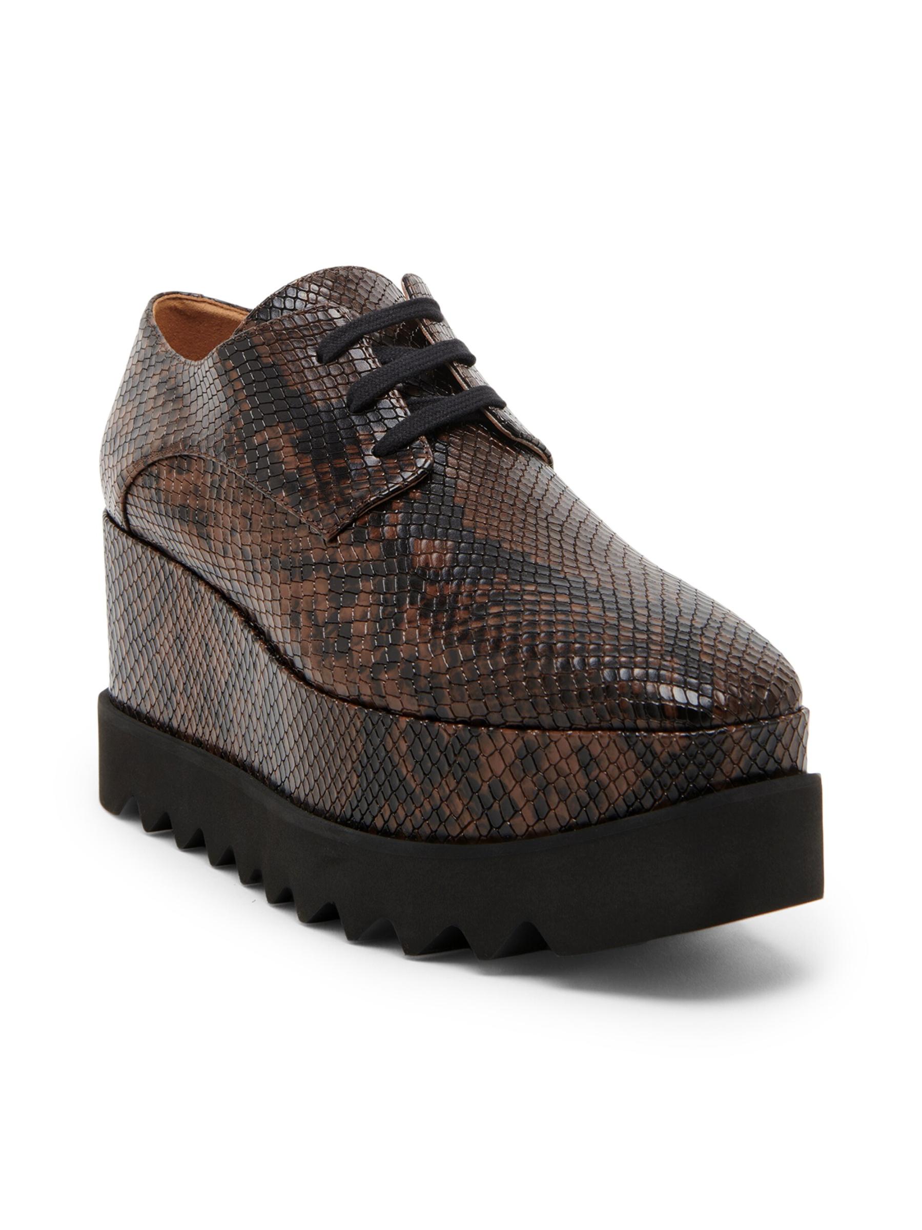 Shop Stella McCartney - Elyse Snakeskin-Printed Platform