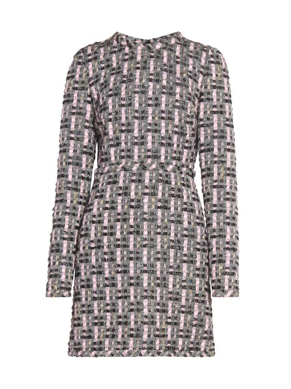 فستان قصير من مزيج الصوف من التويد