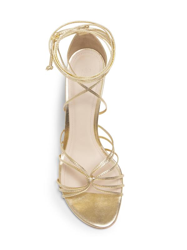 #4: صندل من الجلد بطول يصل إلى الكاحل يصل إلى 90 ملم - الذهب