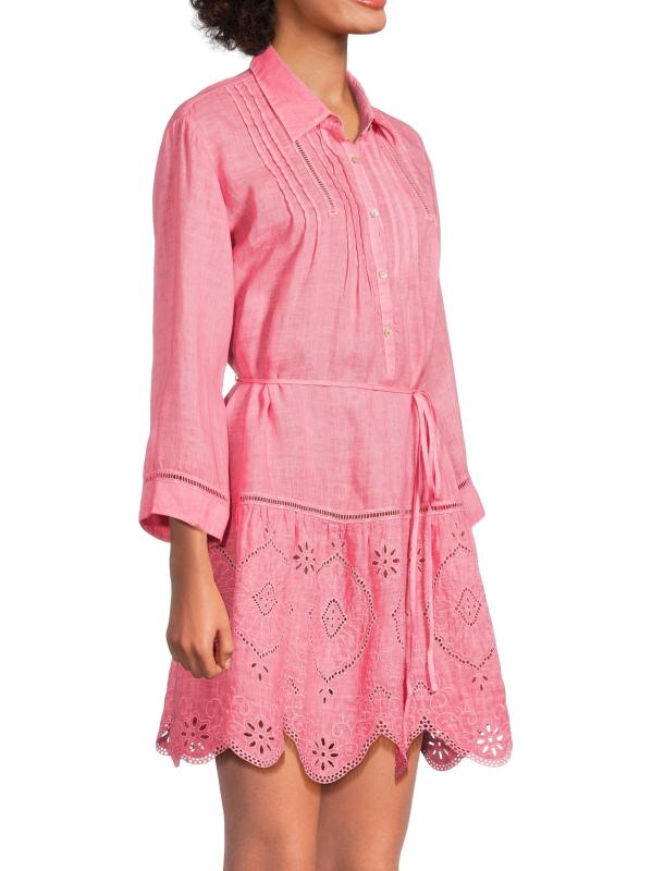 #3: قميص من الكتان مزيّن بالدانتيل - جيرانيوم سوفت فايد