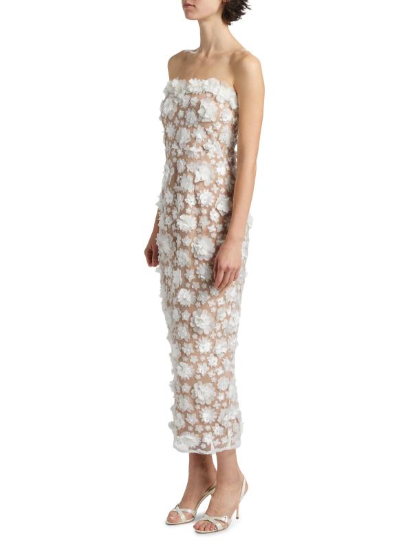 #3: فستان متوسط الطول مزيّن بالزهور من بلوبيل - عاجيي