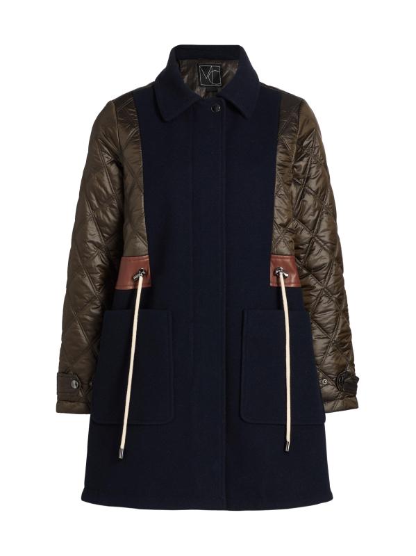 جاكيت مبطّن برباط على الخصر من مواد متعددة