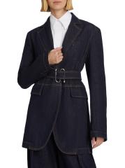 Shop Sportmax - Domino Denim Belted Jacket | Saks Fifth