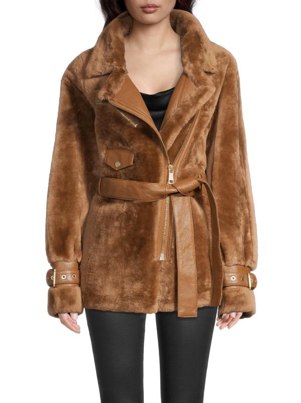 Shop Nicole Benisti - Elizabeth Shearling Belting Jacket Shop Nicole Benisti - Elizabeth Shearling Belting Jacket