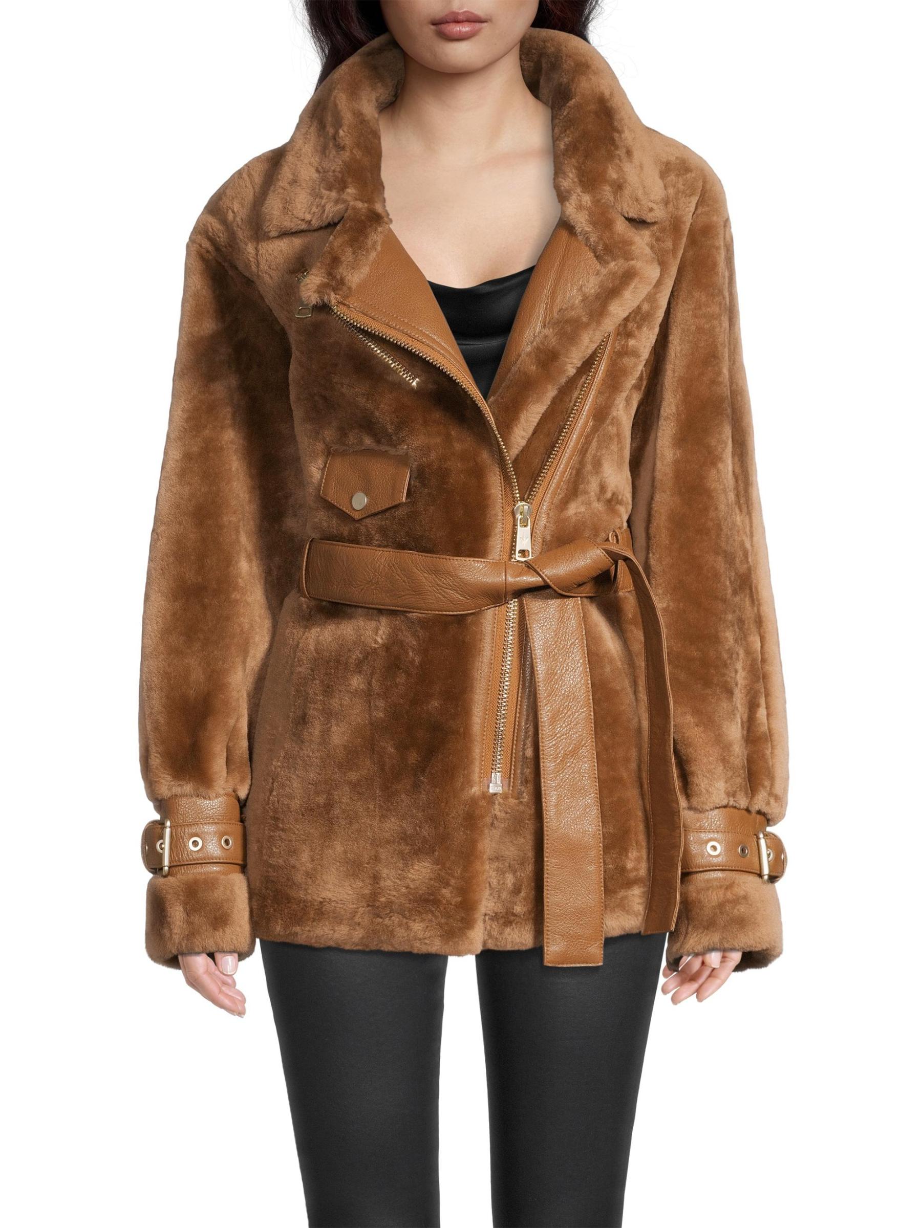 Shop Nicole Benisti - Elizabeth Shearling Belting Jacket | Saks
