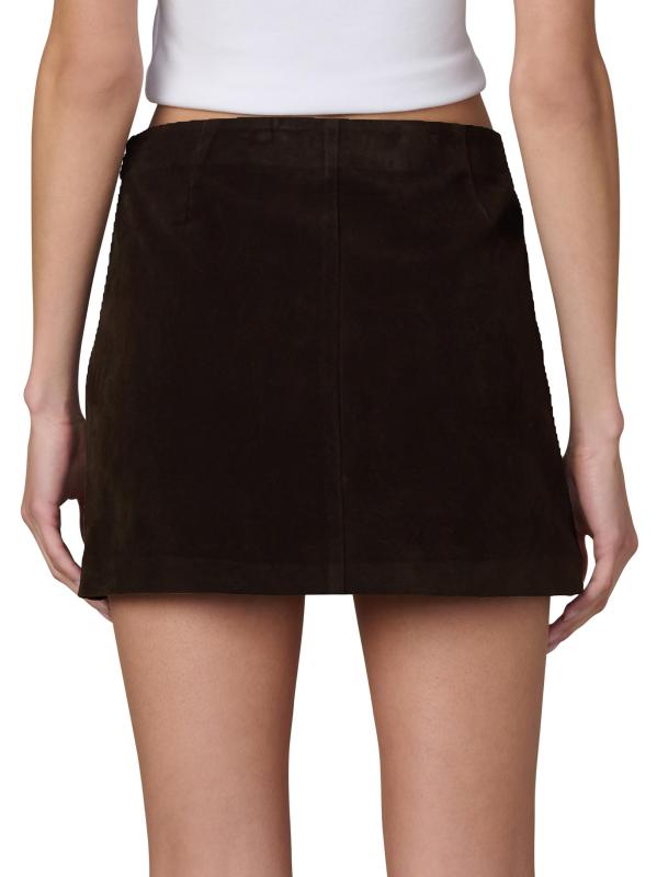 #4: تنورة قصيرة من الجلد المدبوغ النباتي - شوكولاتة داكنة