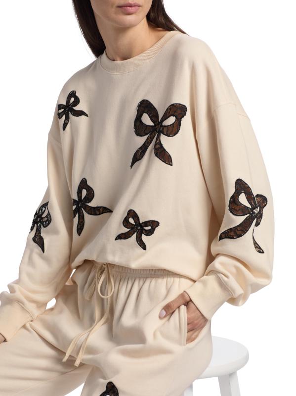 #5: سترة Linetta من الدانتيل بفيونكة - كريم