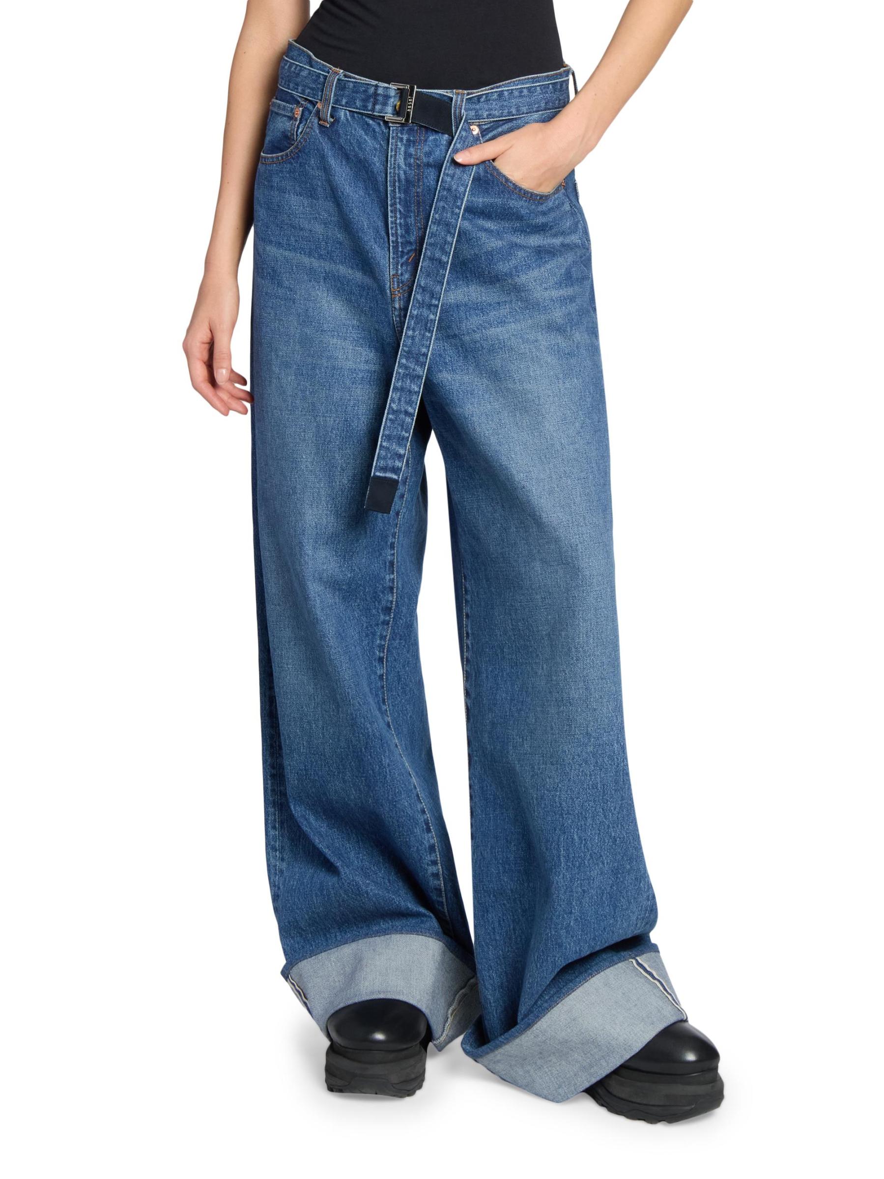 Shop Sacai - Levi's x Sacai Oversized Cuffed Jeans | Saks