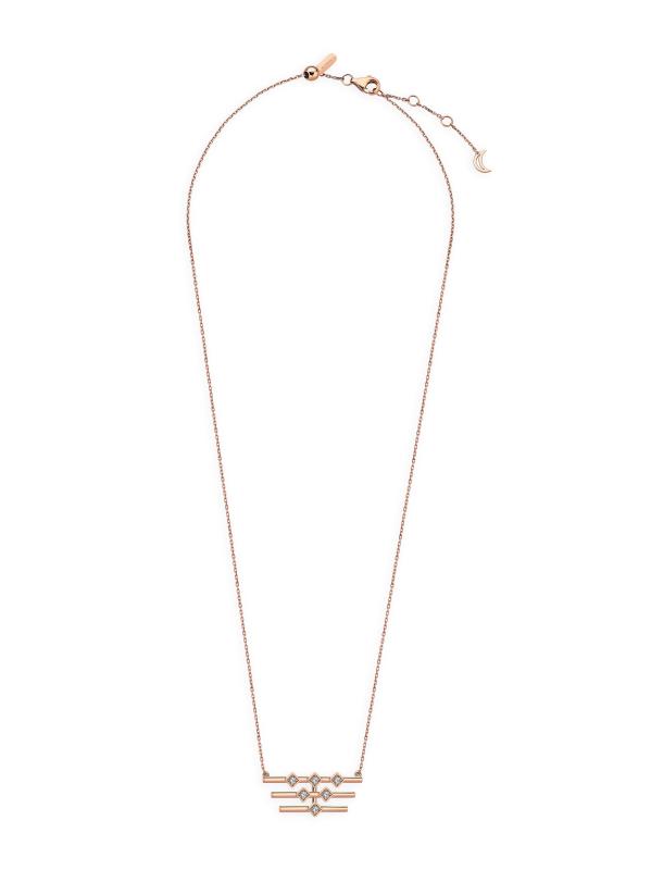 قلادة قلادة من الذهب الوردي عيار 18 قيراطًا من الذهب الوردي عيار 0.06 TCW