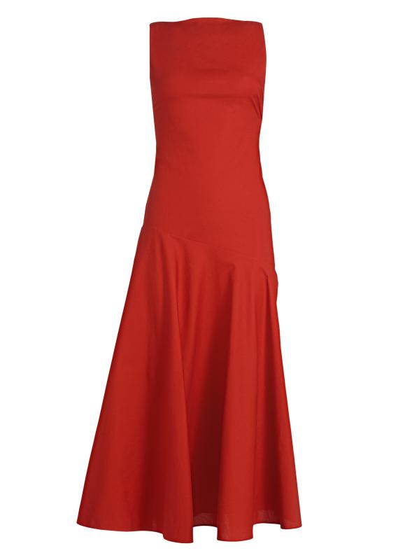 فستان متوسط الطول من القطن من رين باياس